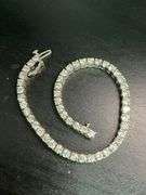 CERTIFIED 14K WHITE GOLD DIAMOND TENNIS BRACELET 7.50 CARATS