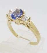 Tanzanite & Diamond Three Stone Ring