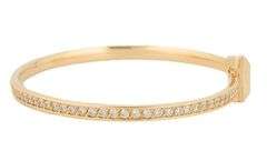 Tiffany & Co. 0.92ctw Diamond T1 Narrow Hinged Bangle Bracelet in 18K