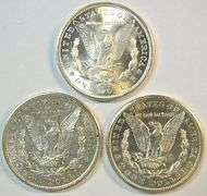 Real flashy-white top end 1921 P-D-S Morgan Silver Dollars