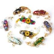 Six Crystal Carp Figures Hand-Poured