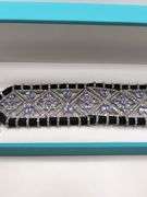 New! +10 ctw all natural amethyst and diamond weaved on fabric bracelet