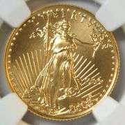 Flawless 1999 $10 American Gold Eagle coin. NGC MS70