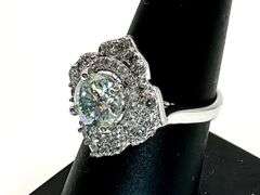 Sparkling 2.75 Ct White Ice Blue Simulated Diamond Ring