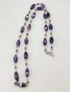 925 Sterling Silver Michael Dawkins Starry Night Amethyst Station Necklace