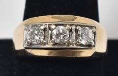Charming 10K Yellow Gold Approx. 0.99CTw Diamond Men's Ring