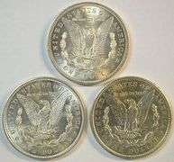 Real flashy-white top end 1921 P-D-S Morgan Silver Dollars