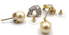 Camrose & Kross Jackie Kennedy gold tone pearl interchanging earrings