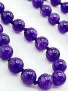 Native American Long Strand Amethyst Round Beads Necklace
