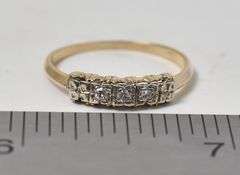 Vintage 14K Yellow Gold Diamond Ring
