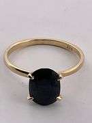 CERTIFIED 14K YELLOW GOLD SAPPHIRE RING.