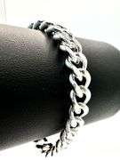 Strong 30.4 Gram 14 Kt White Gold Plate Curb Link Bracelet