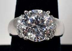 Large CZ Gemstone Ring in Sterling Silver