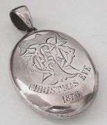 1876 English Sterling Christmas Eve Mourning Locket