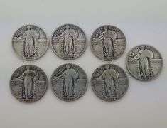 (7) Mixed Date Standing Liberty Quarters, "Nicer Detail"