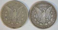 Pair of handsome Carson City Morgan Silver Dollars from 1878-CC & 1890-CC