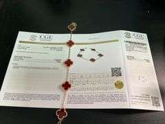 CERTIFIED BRAND NEW 18K YELLOW GOLD CLOVER LEAF BRACELET