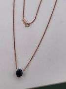 CERTIFIED 14K ROSE GOLD NECKLACE WITH NATURAL SAPPHIRE