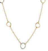 Roberto Coin 0.15ctw Diamond Flat Open Two Tone Station Necklace in 18K