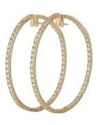 5.10ctw Diamond Inside Out Hoop Earrings in 14K