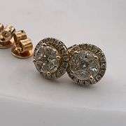 CERTIFIED BRAND NEW 14K YELLOW GOLD DIAMOND STUDS