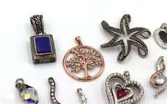 Group lot of Vintage 925 sterling silver pendants