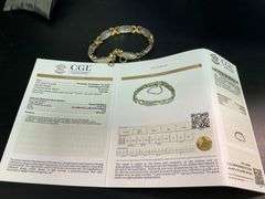CERTIFIED 14K YELLOW AND WHITE GOLD DIAMOND BRACELET