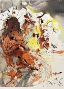 Highly Collectible and Rare Salvador Dali Original Lithograph from the 'Biblia Sacra' Suite