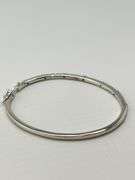 925 Sterling Silver Cubic Zirconia And Blue Stone By The Yard Bangle