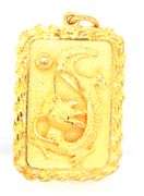 24kt Yellow gold Dragon pendant