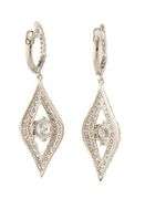 1.00ctw Diamond Marquise Shaped Frame Dangle Earrings in 14K