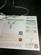 CERTIFIED 18K WHITE GOLD VINTAGE / ANTIQUE DIAMOND AND PEARL NECKLACE