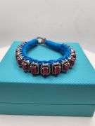 New! +10 ctw all natural rubys and diamond weaved on fabric bracelet