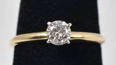 Elegant 18K Yellow Gold Approx. 0.62CTW Solitaire Diamond Ring