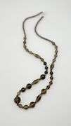PJC India 925 Sterling Silver Faceted Smokey Quarts Beads Necklace