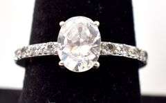 CZ Gemstone Ring in Sterling Silver