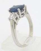 GIA Certified Blue Sapphire & Diamond Three Stone Ring