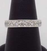 Vintage Diamond Eternity Band Crafted in 18k White Gold