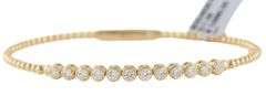 New 1.06ctw Round Diamond Bezel Set Flex Beaded Bangle Bracelet in 14K