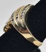 Dazzling 10K Yellow Gold Bypass Diamond Ring