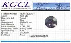 Huge Certified 1770 Ct Museum Size Natural Blue Sapphire Solitaire