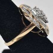 Sparkling 10K Yellow Gold Diamond Cluster Ring