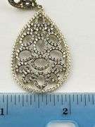 925 Sterling Silver Tear Drop Two Tone Openwork Crystal Pave earrings