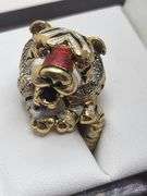 Tiger ring! hand made and very rare18KT Yellow Gold Lion Ring
