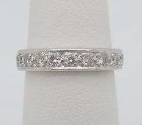 Vintage Diamond Eternity Band Crafted in 18k White Gold
