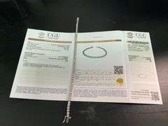 CERTIFIED 14K WHITE GOLD DIAMOND TENNIS BRACELET 7.50 CARATS