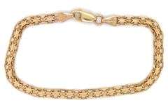 Popular 14K YG Hand Made Flat Bracelet