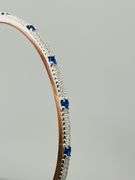 925 Sterling Silver Cubic Zirconia And Blue Stone By The Yard Bangle