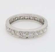 Vintage Diamond Eternity Band Crafted in 18k White Gold