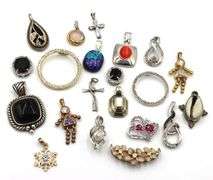 Vintage 925 sterling silver group lot of charms pendants